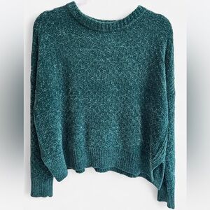 Cozy Chenille Knit Sweater – Teal Green – Size Small